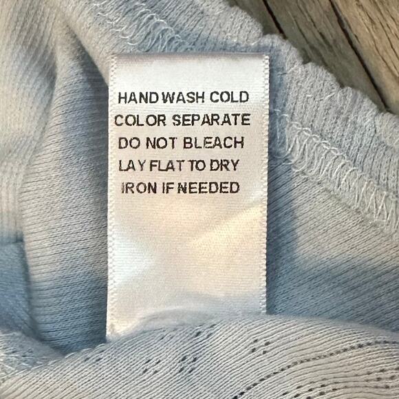 Altar'd State Baby Blue Crop Fitted Short Sleeve Blouse Womens Size Small Summer - Picture 8 of 8